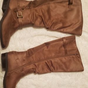 Baretrap tan wide calf boots 9.5